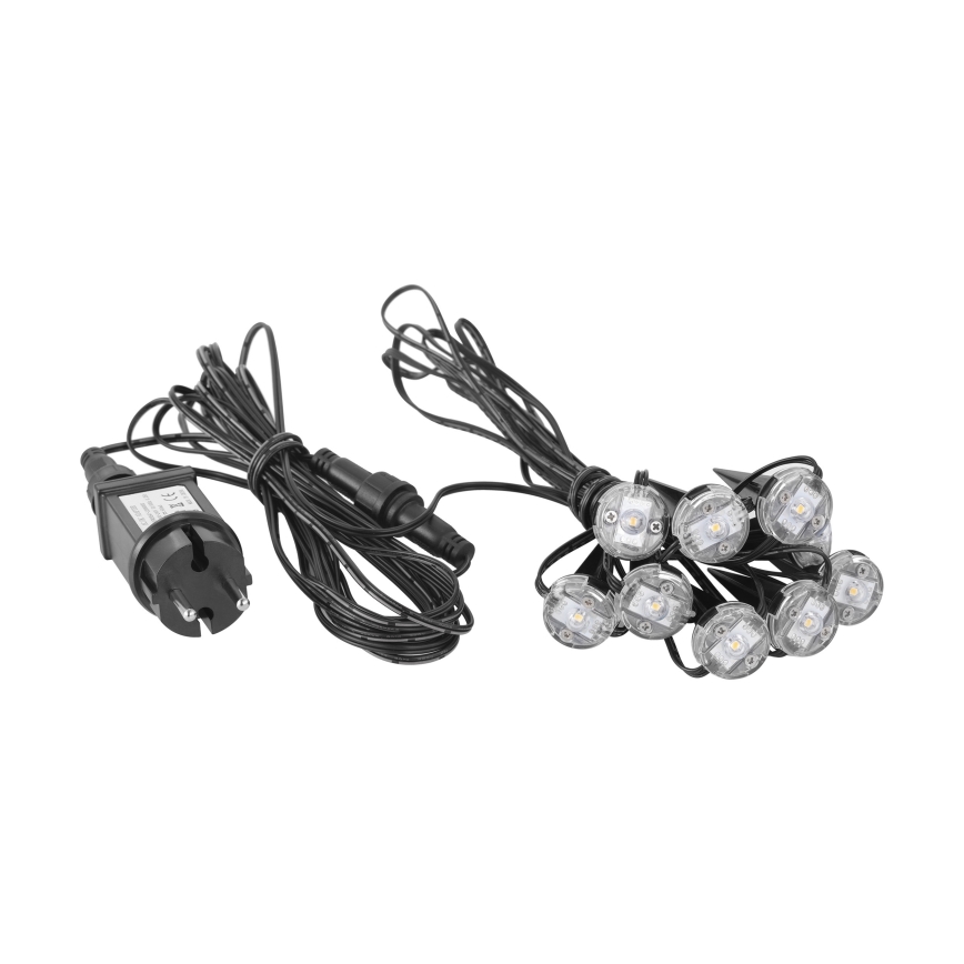 Eglo - Ghirlandă LED decorativă pentru exterior, 9 LED, 10 m, IP65, alb cald