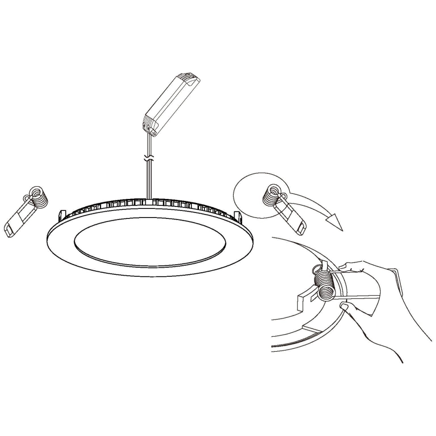 Eglo - Spot LED încastrat, cu reglare a luminozității, 5W, 230V, cu telecomandă, Ø 12 cm