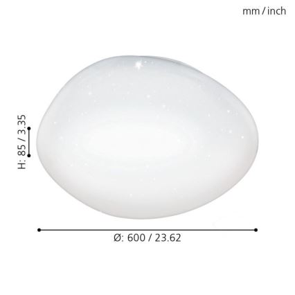 Eglo 98228 - Plafonieră LED dimmabilă SILERAS-A, 36 W, 230 V, Ø 60 cm, cu telecomandă