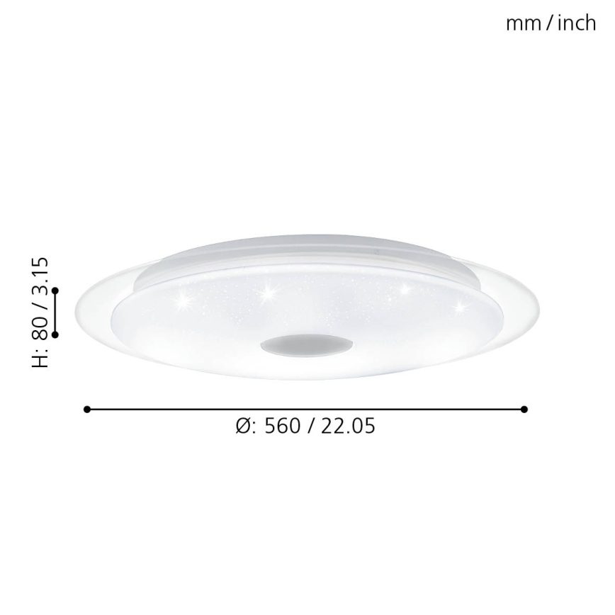 Eglo - Plafonier LED reglabil intensitate LED/36W/230V cu telecomandă