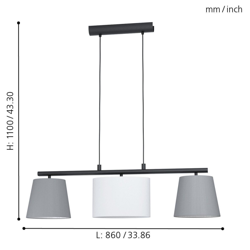 Eglo - Lustră LED suspendată pe cablu 3xE14/25W/230V
