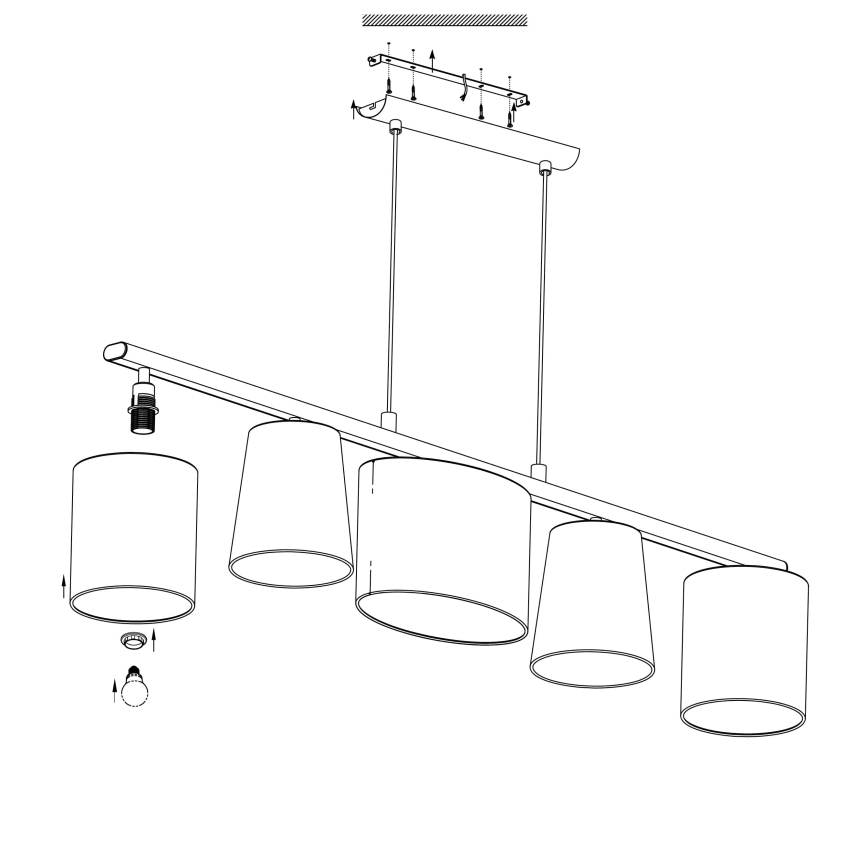 Eglo - Lustră LED suspendată pe cablu 5xE14/25W/230V