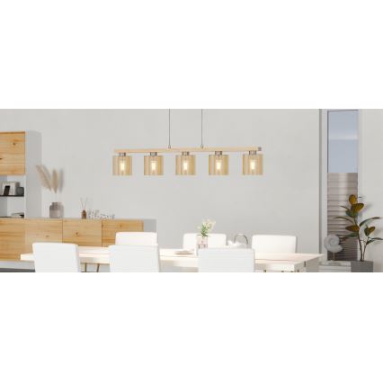 Eglo - Lustră pe cablu 5xE27/28W/230V