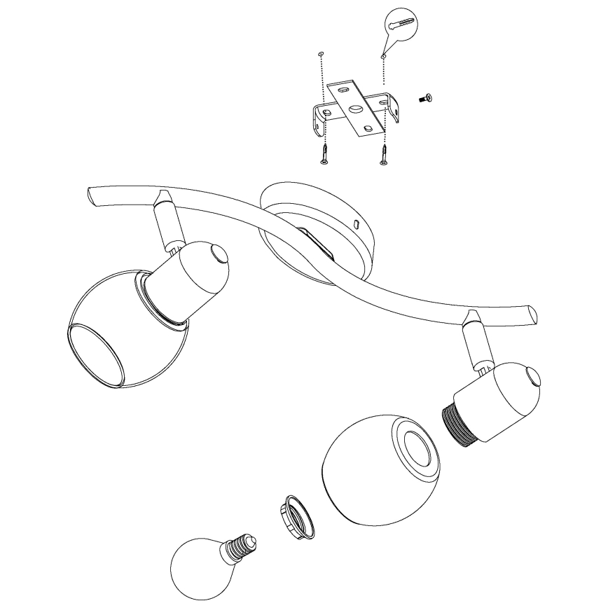 Eglo - Lampă spot 2xE14/28W/230V