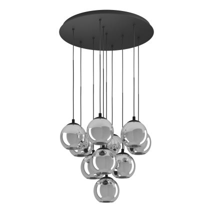 Eglo - Lustru suspendat pe cablu, 10xE27/40W/230V, negru/crom lucios