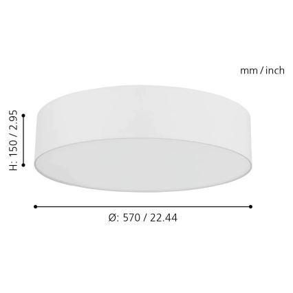 Eglo - Plafonieră LED RGB dimabilă ROMAO-C LED/33W/230V cu telecomandă