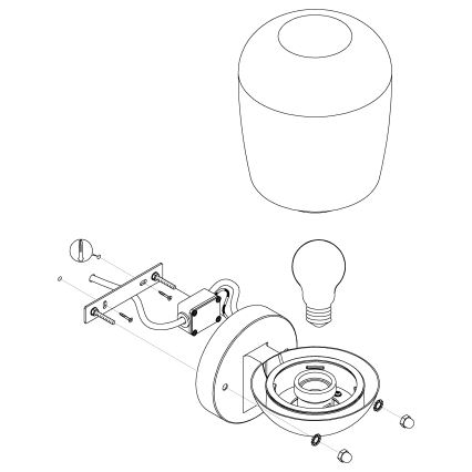 Eglo - Aplică perete exterior 1xE27/60W/230V IP44