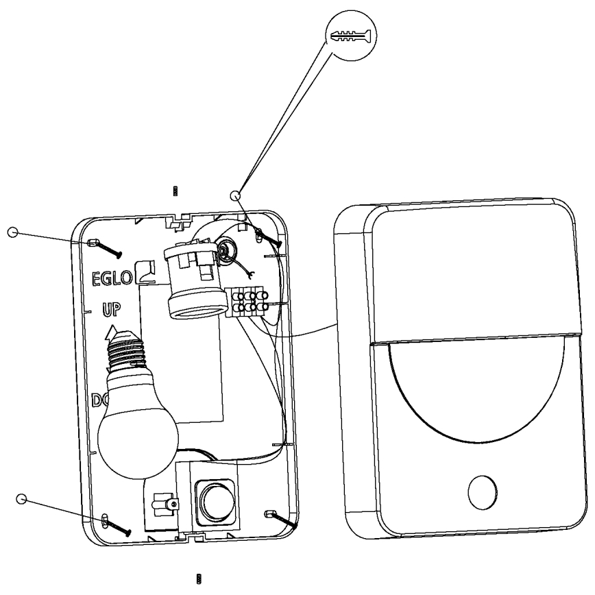 Eglo - Lampă exterior cu senzor 1xE27/28W/230V IP44
