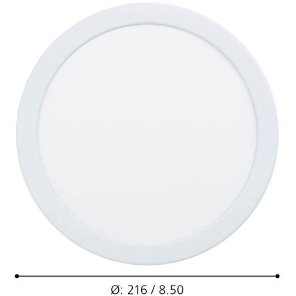 Eglo - Plafonieră LED încastrată pentru baie, dimabilă, 16,5 W, 230 V, IP44, ZigBee, Ø 21,6 cm