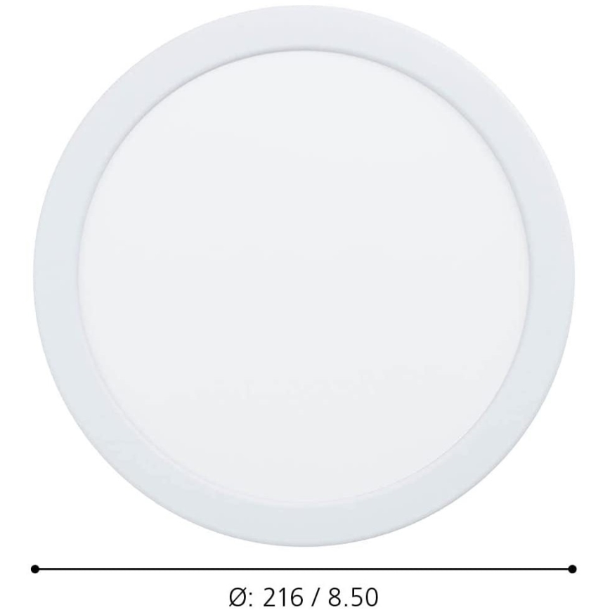 Eglo - Plafonieră LED încastrată pentru baie, dimabilă, 16,5 W, 230 V, IP44, ZigBee, Ø 21,6 cm