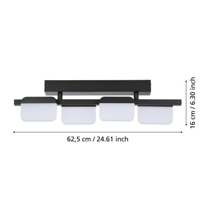 Eglo 98874 - Lustră LED aplicată reglabilă ERVIDEL 4xLED/4,5W/230V
