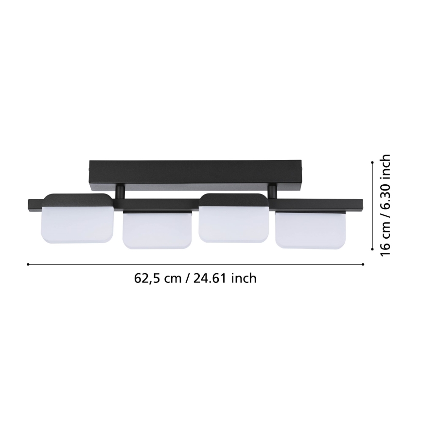 Eglo 98874 - Lustră LED aplicată reglabilă ERVIDEL 4xLED/4,5W/230V
