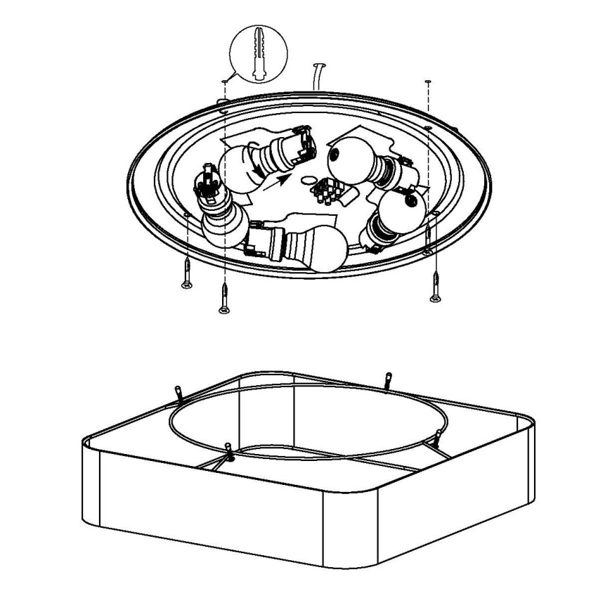Eglo - Plafonieră 5xE27/25W/230V