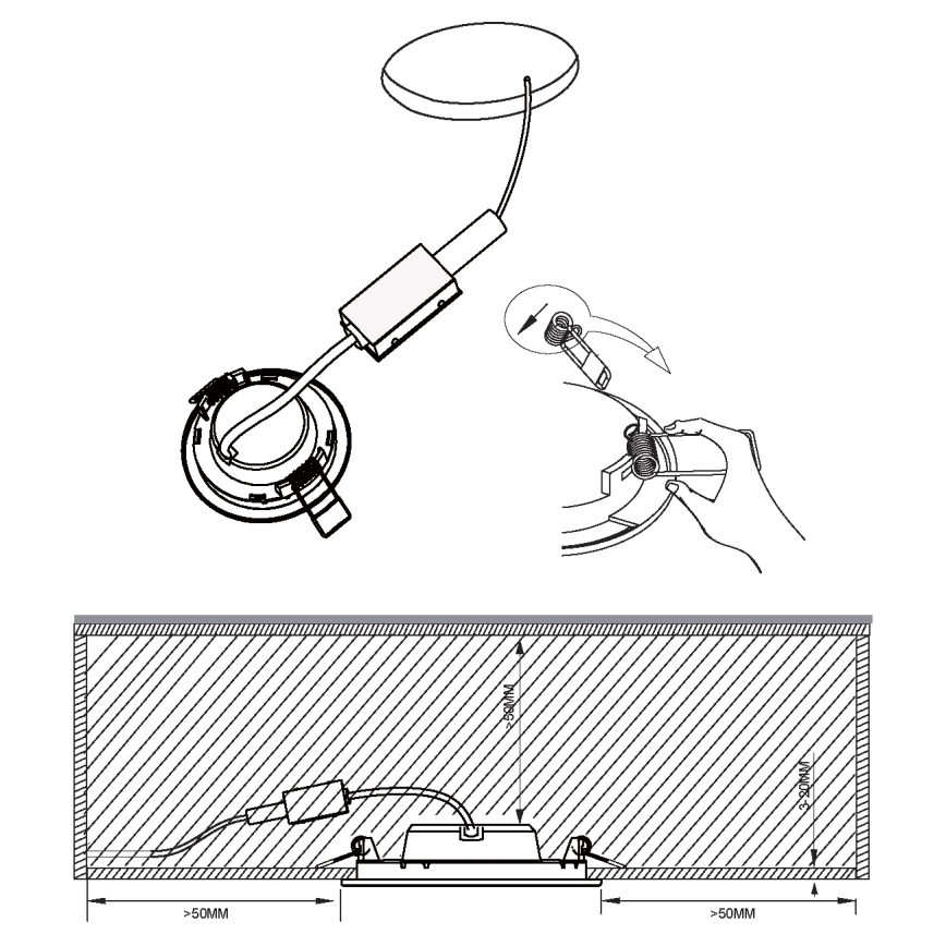 Eglo - Spot LED încastrat, 2,7 W, 230 V, Ø 8,6 cm