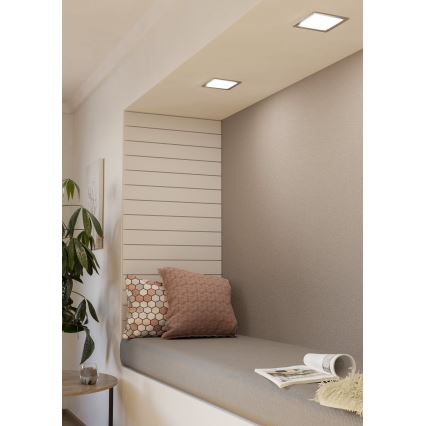 Eglo - Corp de iluminat încastrat LED, 10,5 W, 230 V, 16,6 x 16,6 cm