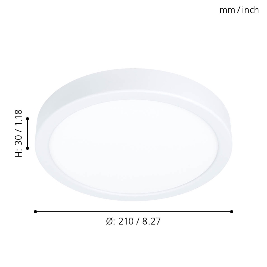 Eglo - Plafonieră LED, diam. 21 cm, 16,5 W, 230 V