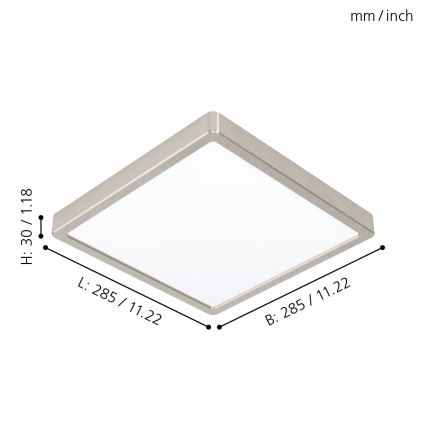 Eglo - Plafonieră LED, 20 W, 230 V, 28,5 x 28,5 cm