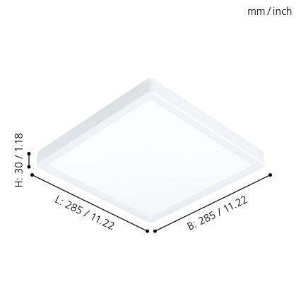 Eglo - Plafonieră LED/20W/230V 28,5x28,5 cm