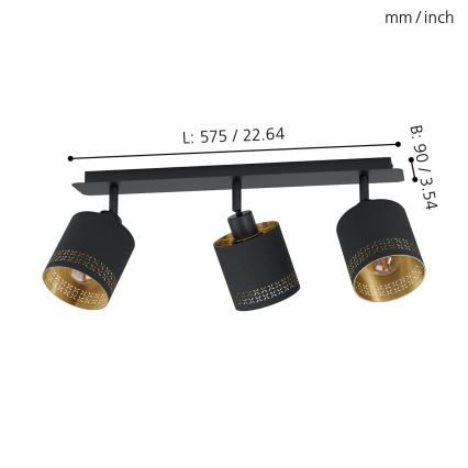 Eglo - Lampă spot 3xE27/28W/230V