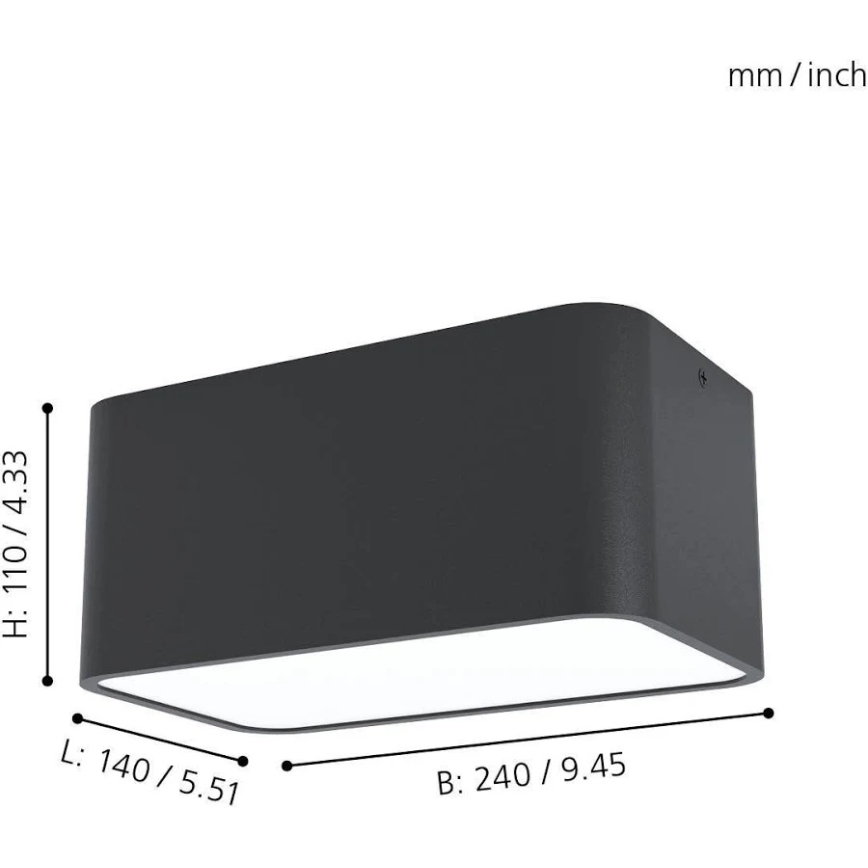 Eglo 99284 - Plafonieră GRIMASOLA, 2x E27, 28W, 230V