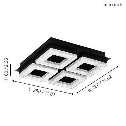 Eglo 99326 - Plafonieră LED FRADELO 4xLED/4W/230V