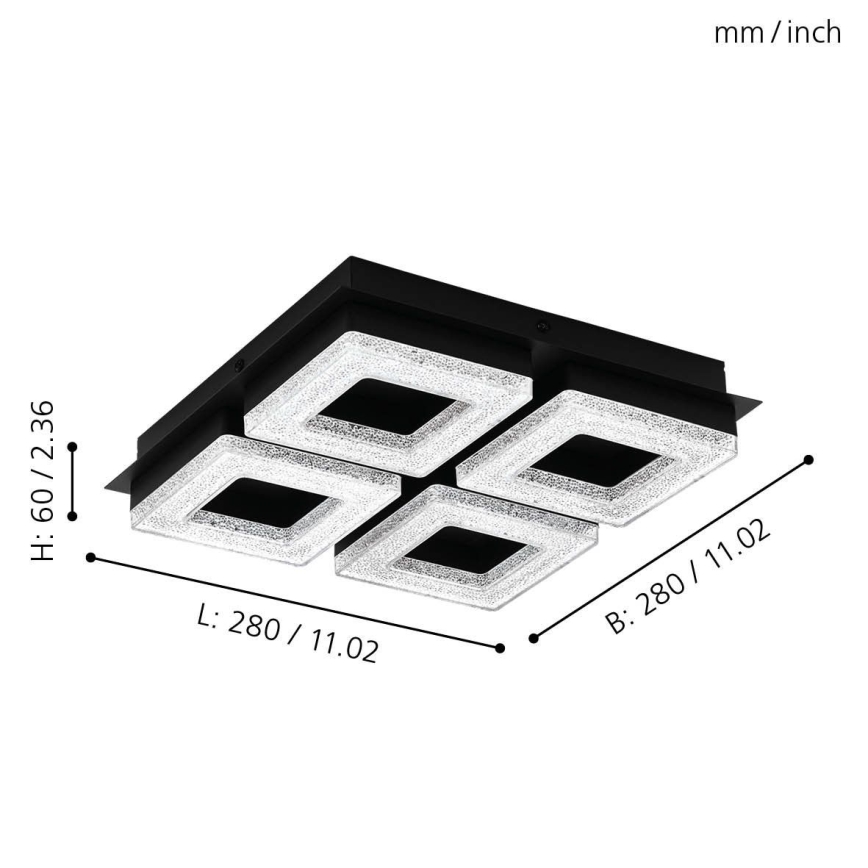 Eglo 99326 - Plafonieră LED FRADELO 4xLED/4W/230V
