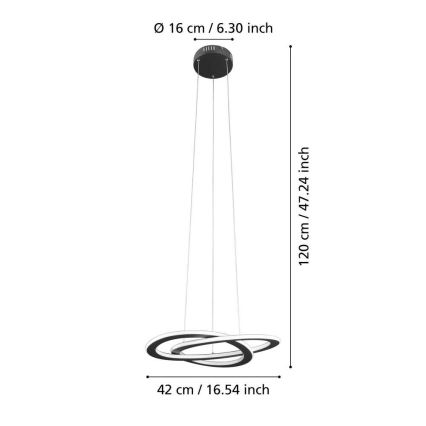 Eglo 99396 - Corp de iluminat suspendat pe cablu ROLIMARE LED/35W/230V