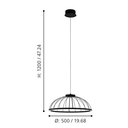Eglo - Lustră LED pe cablu LED/27W/230V