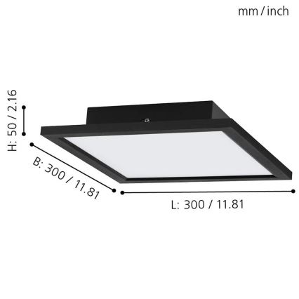 Eglo - Plafonieră LED RGB dimmabilă SALOBRENA-C LED/16W/230V 30x30 cm + telecomandă