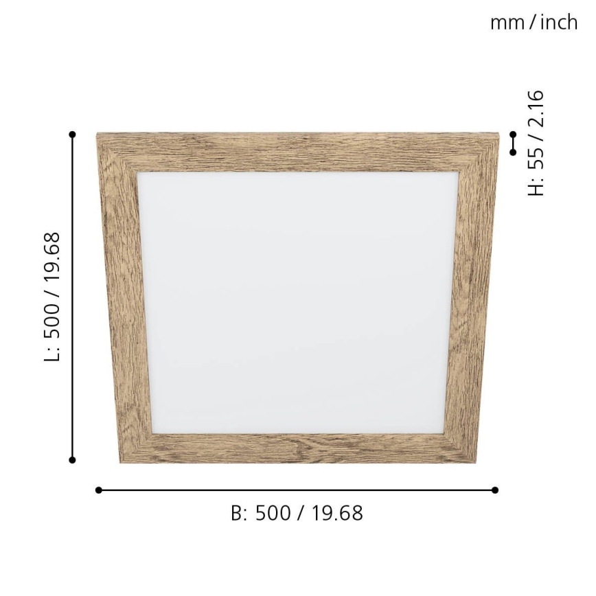 Eglo 99435 - Plafonieră LED PIGLIONASSO LED/20W/230V 500x500 mm