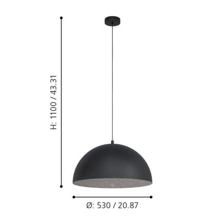 Eglo - Lustră pe cablu 1xE27/40W/230V