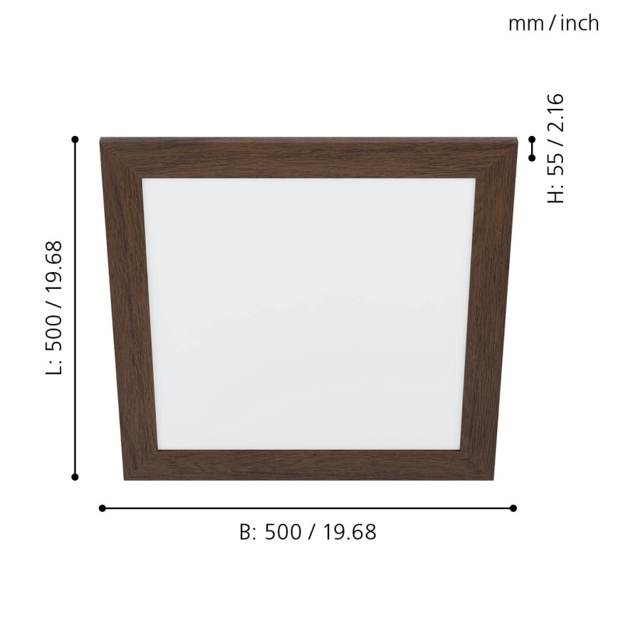 Eglo 99474 - Plafonieră LED PIGLIONASSO LED/20W/230V 500x500 mm