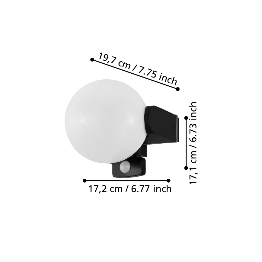 Eglo 99573 - Aplica de exterior cu senzor RUBIO 1xE27/15W/230V IP44