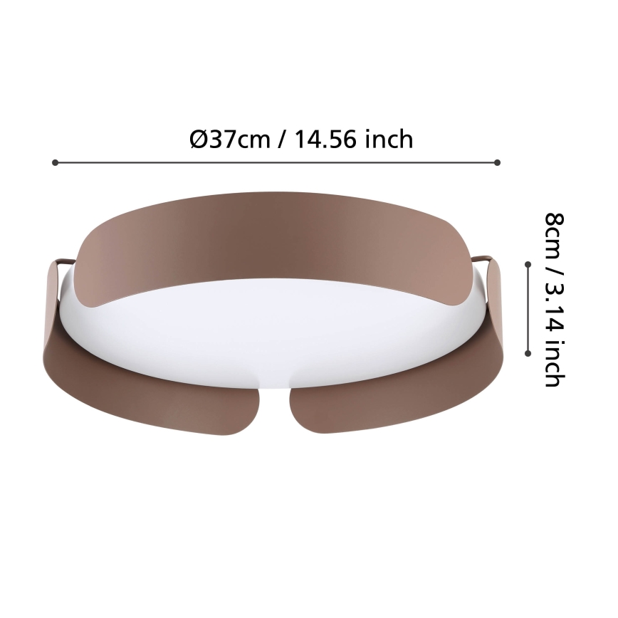 Eglo - Plafonieră LED, 20 W, 230 V, Ø 37 cm, maro
