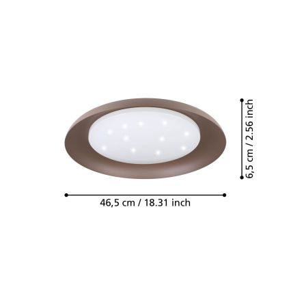Eglo 99704 - Plafonieră LED PENJAMO, 17,1 W, 230 V, maro