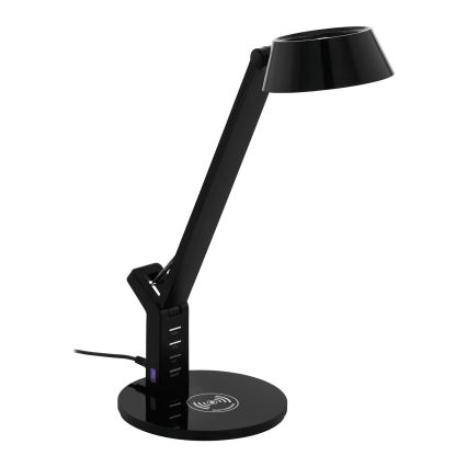 Eglo 99832 - Lampă de masă LED reglabilă cu control tactil și încărcare wireless BANDERALO LED/4,8W/230V negru
