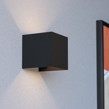 Eglo - Aplica de perete LED reîncărcabilă și reglabilă pentru exterior, cu senzor de mișcare și senzor de crepuscul LED/2,2W/5V IP44 neagră