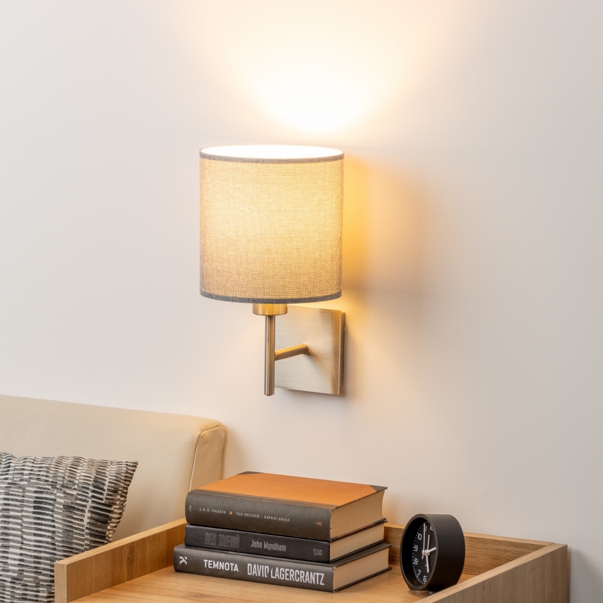 Eglo - Aplica de perete LED TUNJA, 1 x E27, 60W, 230V, crom mat/gri