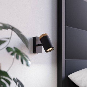 Eglo - Aplica de perete pentru baie cu spot 1xGU10/3W/230V IP44 negru/bej