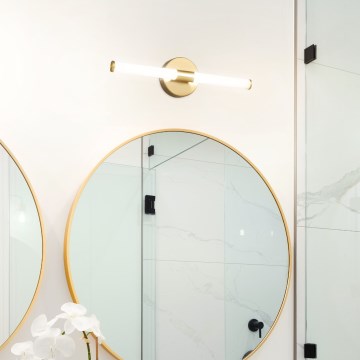 Eglo - Aplica LED pentru oglindă de baie, 7,5 W, 230 V, 3000/4000/6500 K, 45 cm, IP44, auriu