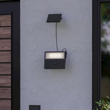 Eglo - Aplică LED solară de perete cu senzor LED/8,7W/3,7V 3600 mAh IP44 negru