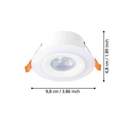 Eglo - Set 3x spoturi LED încastrate, 4,8 W, 230 V, alb