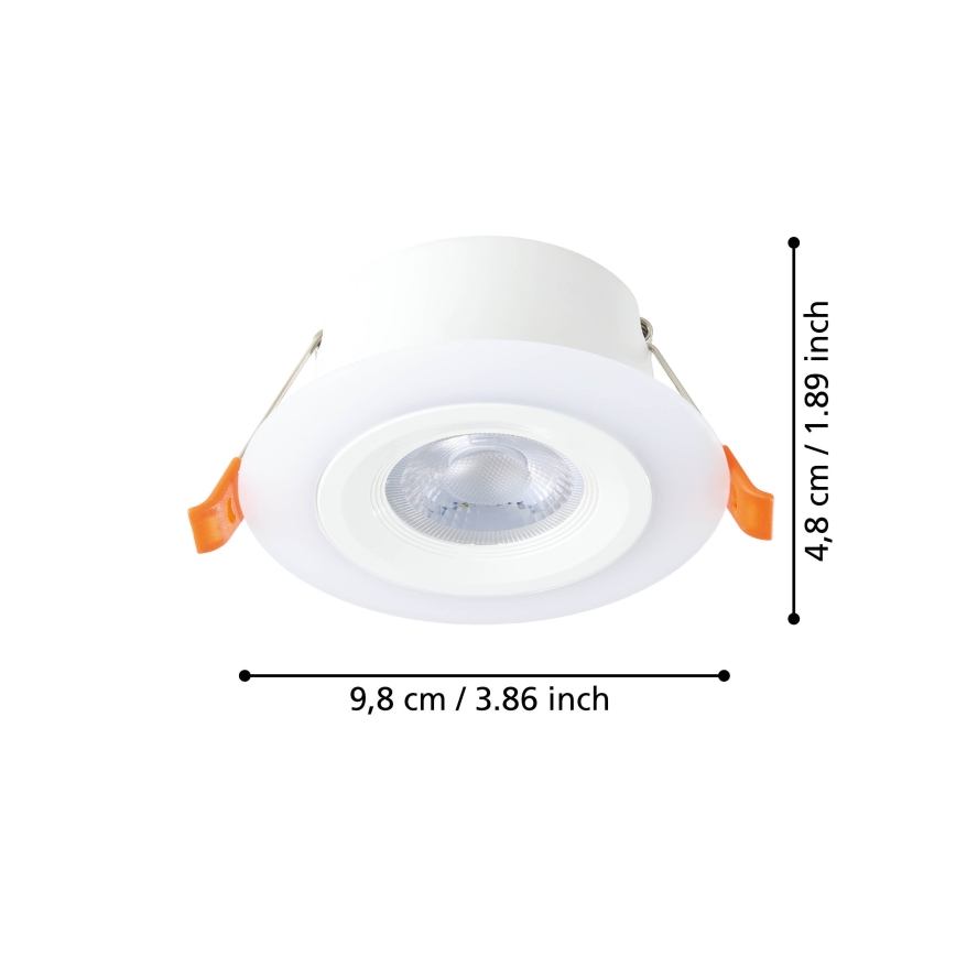 Eglo - Set 3x spoturi LED încastrate, 4,8 W, 230 V, alb