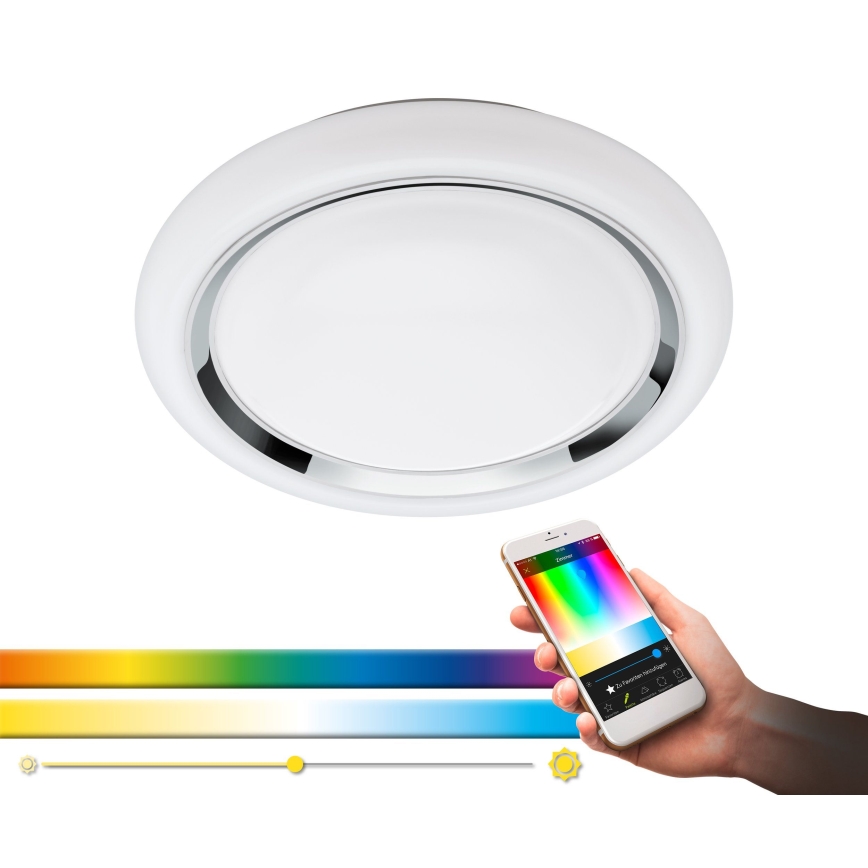 Eglo 33254 - Plafonieră LED RGBW dimmabilă CAPASSO-C LED/17W/230V 2700-6500K Ø 34 cm