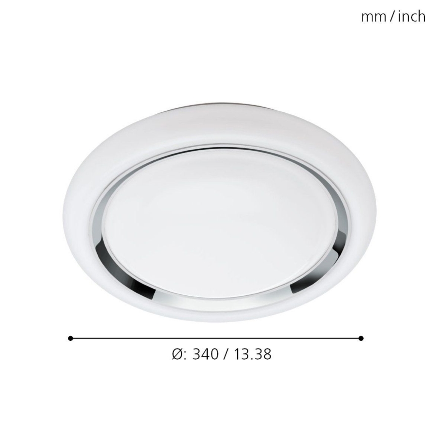 Eglo 33254 - Plafonieră LED RGBW dimmabilă CAPASSO-C LED/17W/230V 2700-6500K Ø 34 cm