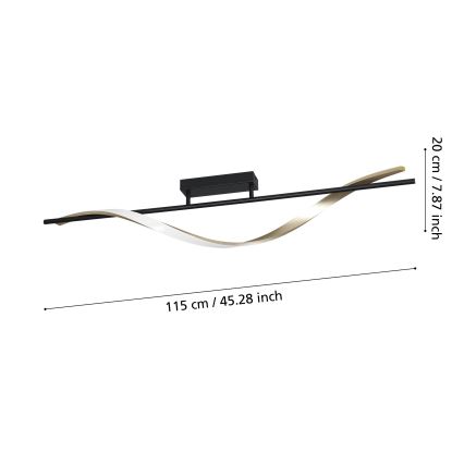 Eglo - Plafonieră LED/20W/230V 2700/4000/6500K negru/auriu