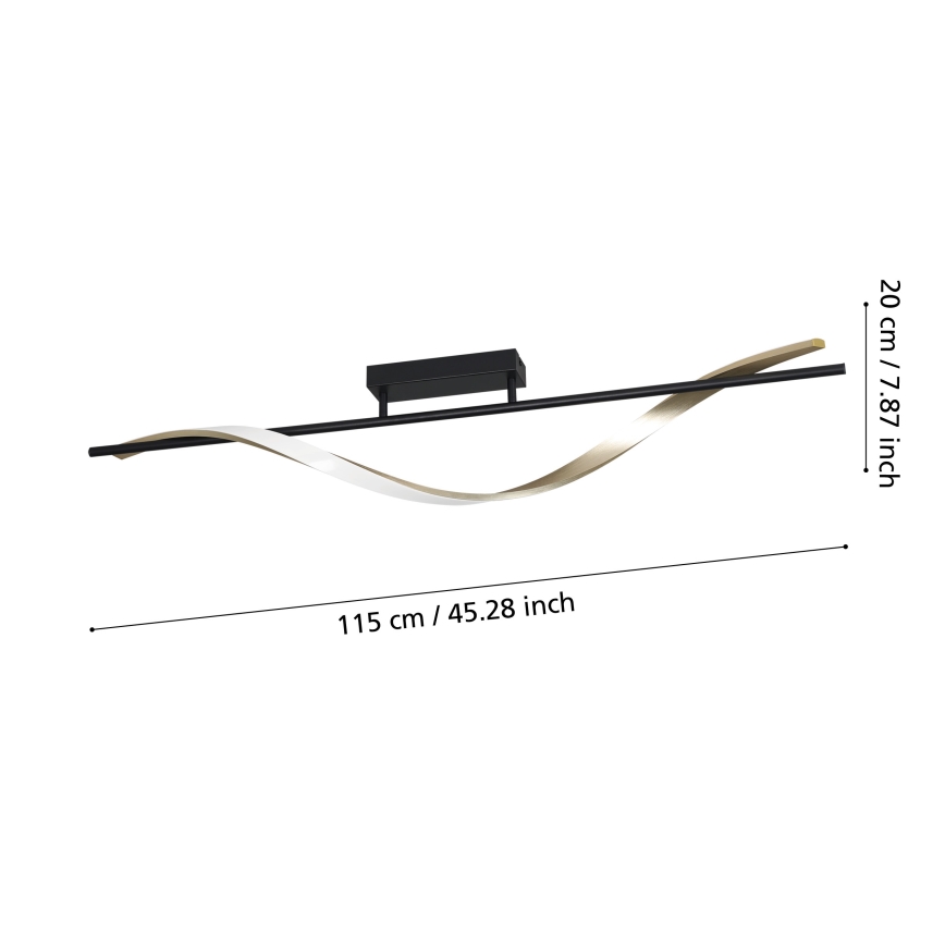 Eglo - Plafonieră LED/20W/230V 2700/4000/6500K negru/auriu