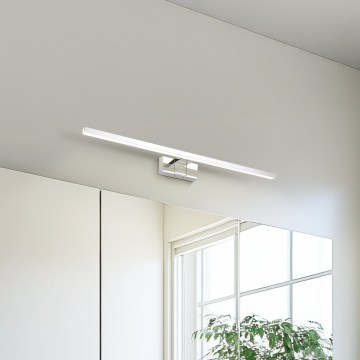 Eglo - Corp de iluminat LED pentru oglindă de baie, 10 W, 230 V, 3000/4000/6500 K, 60 cm, IP44, crom lucios
