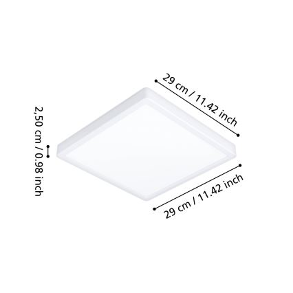 Eglo - Plafonieră LED pentru baie, 13 W, 230 V, 29 x 29 cm, IP44, alb
