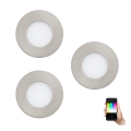 Eglo FUEVA-C - Set 3x spot încastrat LED RGB, reglabil, 3W, 230V, Ø 8,5 cm